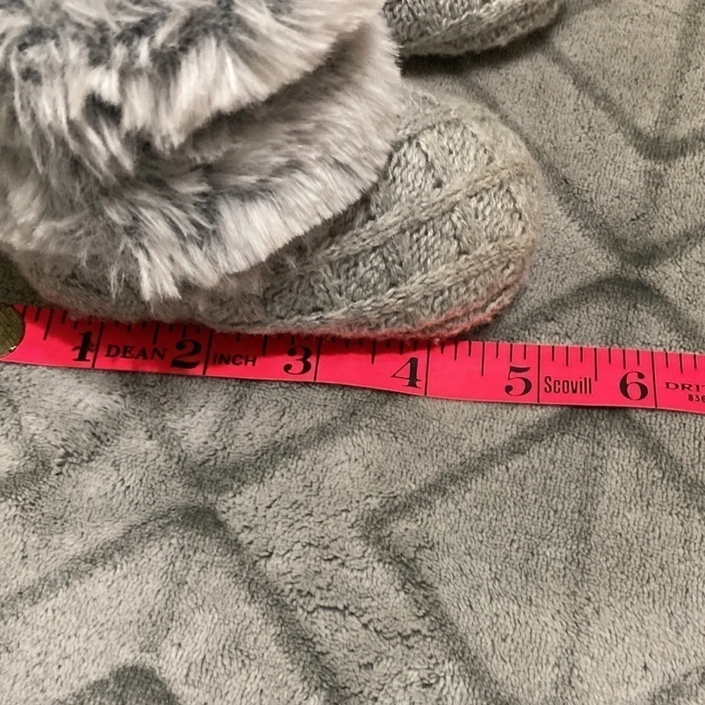 Stepping stones grey fur booties size 6-9 months